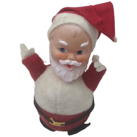 Gund Roly Poly Santa Rubber Face Gunderful Creation Musical Chime Doll Japan Vtg - Picture 4 of 16